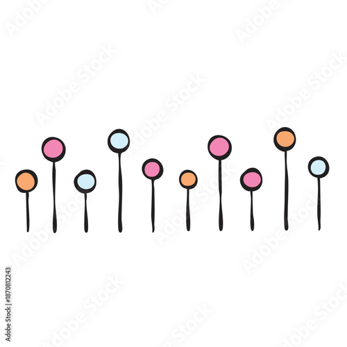 デザイン素材・飾りパーツ　シンプルな植物ライン