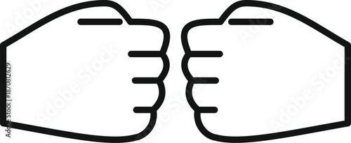 Two clenched fists meeting for a fist bump, representing greeting and teamwork