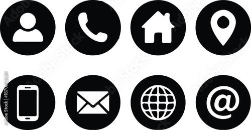 contact icon business information web vector illustration collection design 