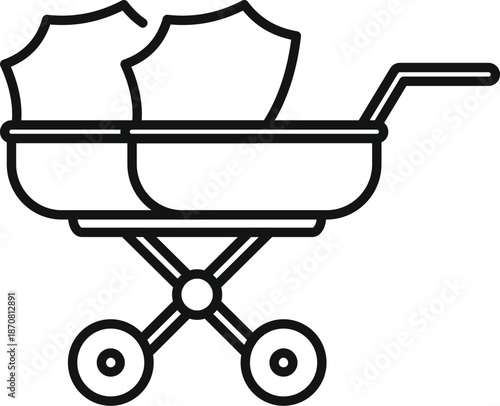 Double stroller for twins, babies, or newborn siblings