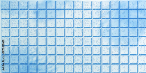 Blue bathroom tile wall background. ceramic kitchen floor, square mosaic 3d pattern