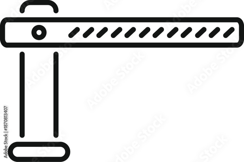 Line icon of an automatic barrier arm regulating vehicle entry and exit