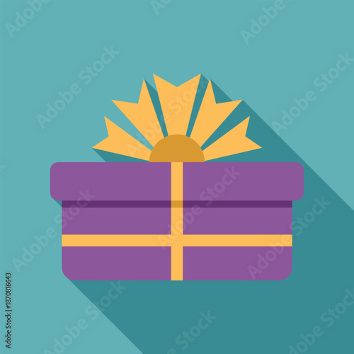 Gift box with yellow ribbon representing celebration, surprise, and holidays