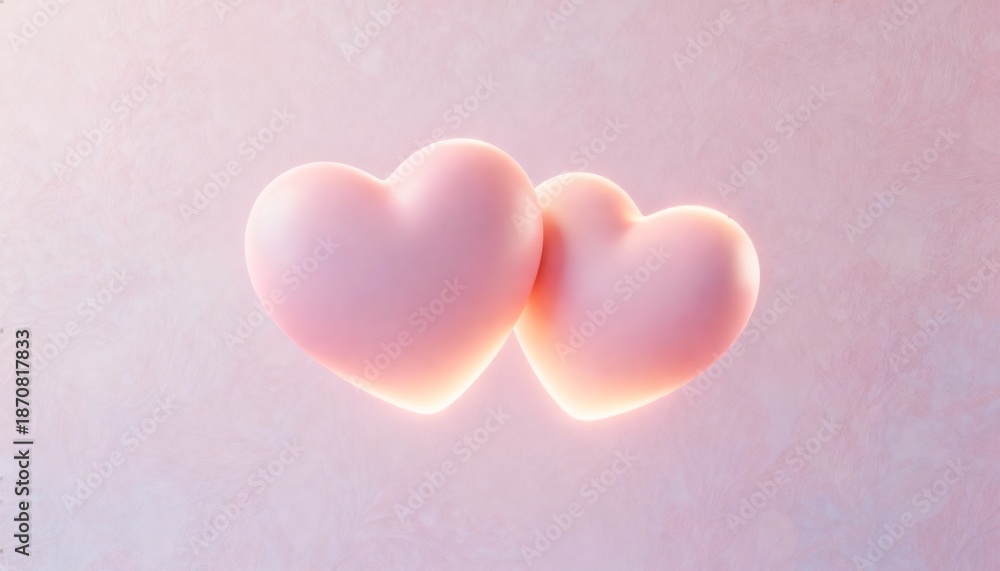 Obraz premium Soft pink heart-shaped background with smooth gradients and gentle glow. Minimalist romantic design emphasizing warmth, love, and elegant simplicity.
