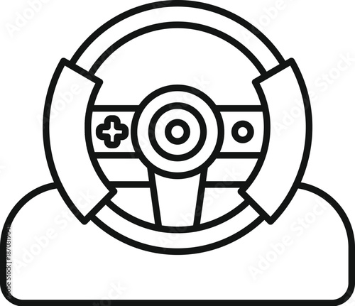Gaming steering wheel controller for driving simulation games icon
