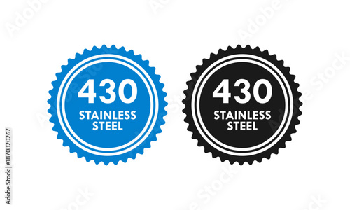 Stainless steel 430 design logo badge template illustration