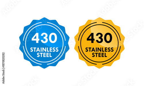 Stainless steel 430 design logo badge template illustration
