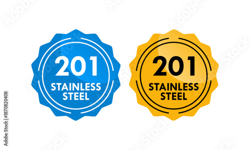 Stainless steel 201 design logo badge template illustration