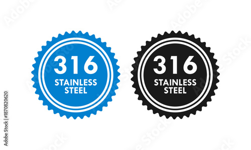 Stainless steel 316 design logo badge template illustration
