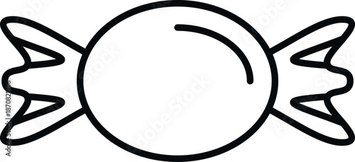 Candy icon representing a sweet dessert or treat in line art style
