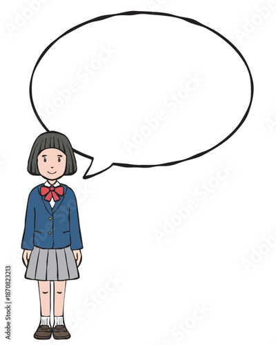 女の子制服　ブレザー　吹き出し付き