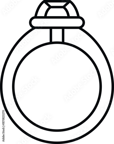 Stylized black outline illustrating a precious diamond engagement ring
