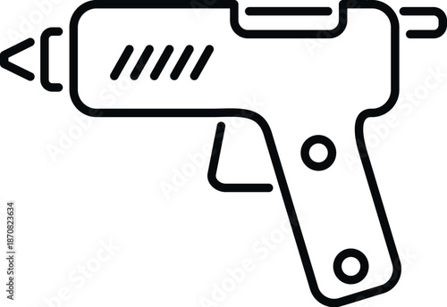 Hot glue gun icon representing diy, craft, repair, and creative activities with adhesive