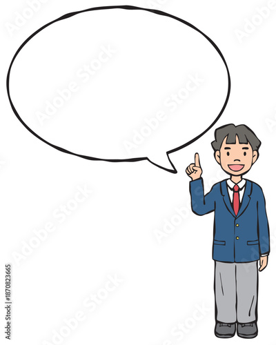 男の子制服　ブレザー　吹き出し付き