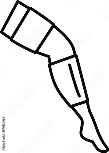 Leg wearing a medical knee bandage and compression support