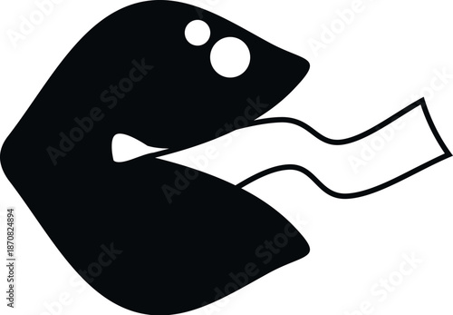 Fortune cookie opening with message, presenting concept of luck and future