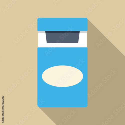 Blue pack of cigarettes displaying a blank oval label, featuring a long shadow effect