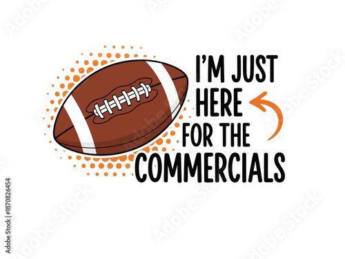 American football with humorous text