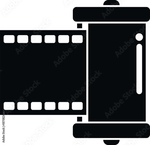 Film roll showing exposed negative for vintage photography