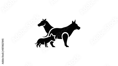 Canine Family Silhouette Logo