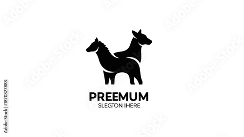 Two Headed Dog Silhouette Logo