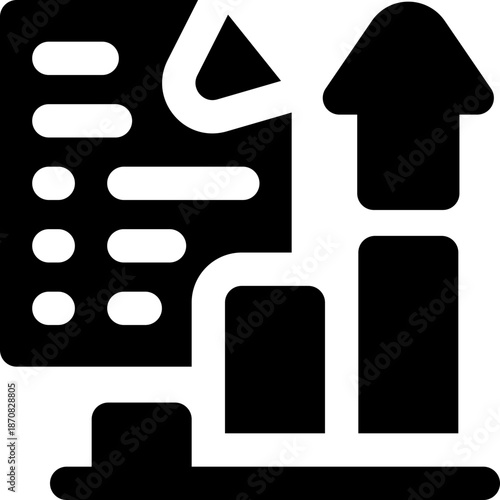 graph glyph icon. Strong and solid vector icon for websites, mobile interfaces, presentations, and visual branding. High quality and easy to edit.