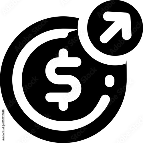 expense glyph icon. Strong and solid vector icon for websites, mobile interfaces, presentations, and visual branding. High quality and easy to edit.