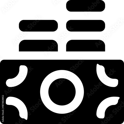 revenue glyph icon. Strong and solid vector icon for websites, mobile interfaces, presentations, and visual branding. High quality and easy to edit.