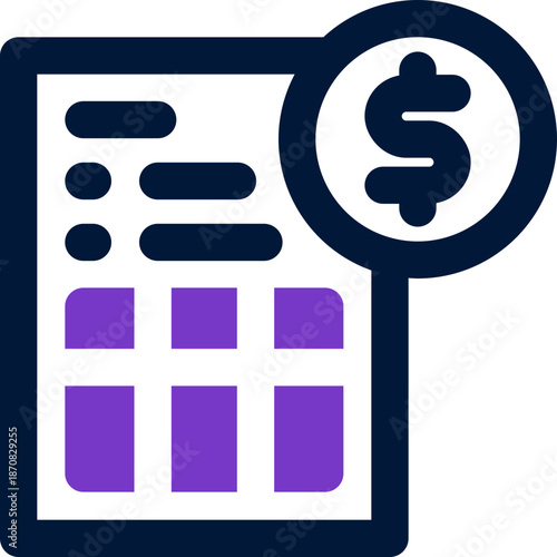 invoice duotone icon. Sleek and modern vector icon for websites, mobile apps, marketing materials, and corporate design. Fully scalable and ready to use.