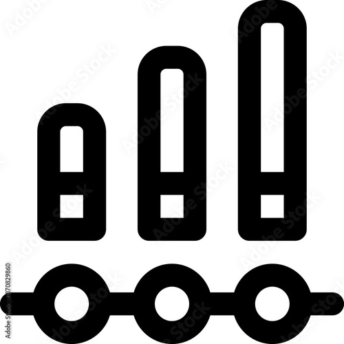 bar chart line icon. Clean and minimalist vector icon for websites, mobile apps, presentations, and logos. Fully scalable and customizable for any project.