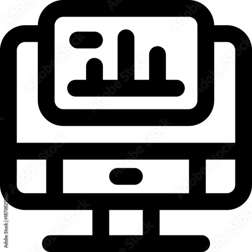 monitor line icon. Clean and minimalist vector icon for websites, mobile apps, presentations, and logos. Fully scalable and customizable for any project.