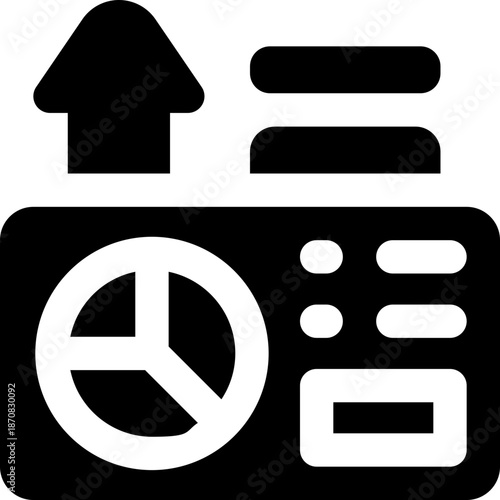 profit glyph icon. Strong and solid vector icon for websites, mobile interfaces, presentations, and visual branding. High quality and easy to edit.