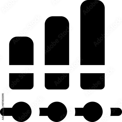 bar chart glyph icon. Strong and solid vector icon for websites, mobile interfaces, presentations, and visual branding. High quality and easy to edit.