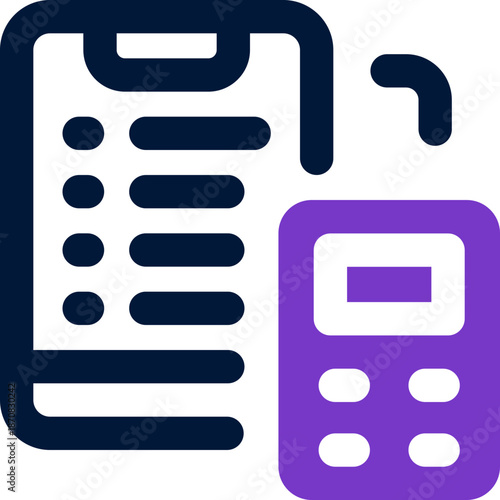 calculating duotone icon. Sleek and modern vector icon for websites, mobile apps, marketing materials, and corporate design. Fully scalable and ready to use.