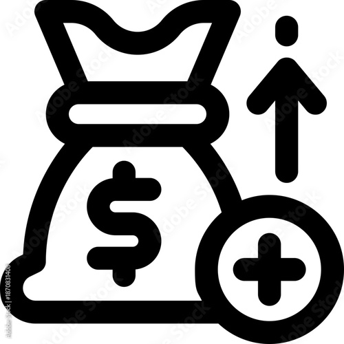 surplus line icon. Clean and minimalist vector icon for websites, mobile apps, presentations, and logos. Fully scalable and customizable for any project.