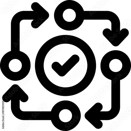 flowchart line icon. Clean and minimalist vector icon for websites, mobile apps, presentations, and logos. Fully scalable and customizable for any project.