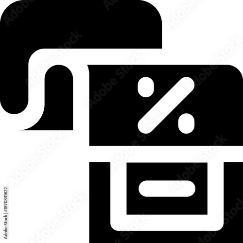 tax glyph icon. Strong and solid vector icon for websites, mobile interfaces, presentations, and visual branding. High quality and easy to edit.