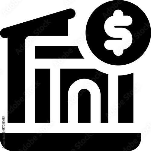 capital glyph icon. Strong and solid vector icon for websites, mobile interfaces, presentations, and visual branding. High quality and easy to edit.