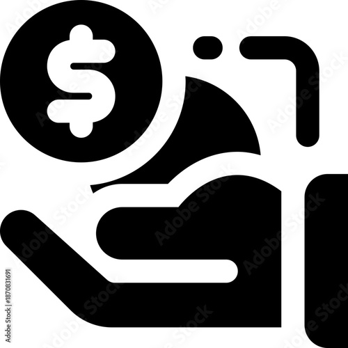 fund glyph icon. Strong and solid vector icon for websites, mobile interfaces, presentations, and visual branding. High quality and easy to edit.