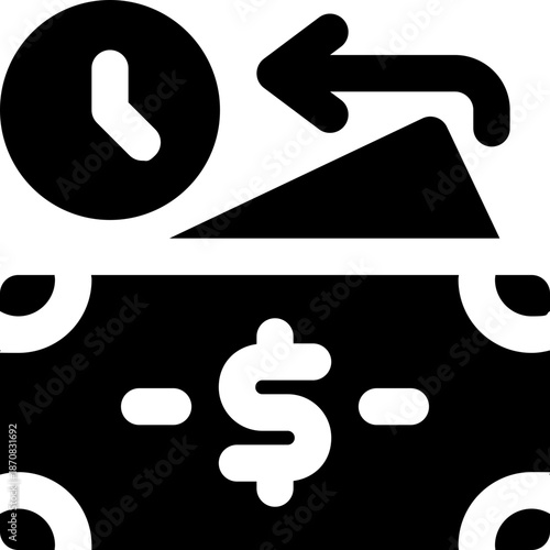 delay glyph icon. Strong and solid vector icon for websites, mobile interfaces, presentations, and visual branding. High quality and easy to edit.