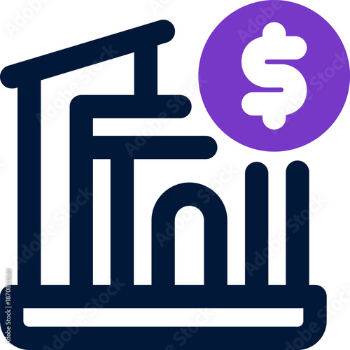 capital duotone icon. Sleek and modern vector icon for websites, mobile apps, marketing materials, and corporate design. Fully scalable and ready to use.