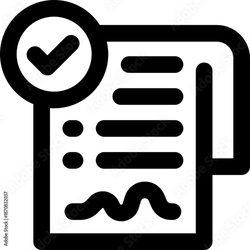 approve line icon. Clean and minimalist vector icon for websites, mobile apps, presentations, and logos. Fully scalable and customizable for any project.