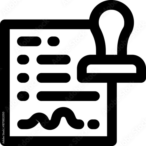 stamp line icon. Clean and minimalist vector icon for websites, mobile apps, presentations, and logos. Fully scalable and customizable for any project.