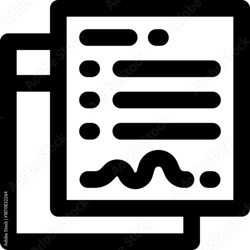 document line icon. Clean and minimalist vector icon for websites, mobile apps, presentations, and logos. Fully scalable and customizable for any project.