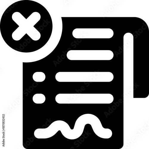 reject glyph icon. Strong and solid vector icon for websites, mobile interfaces, presentations, and visual branding. High quality and easy to edit.