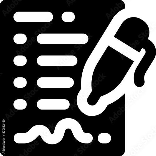 writing glyph icon. Strong and solid vector icon for websites, mobile interfaces, presentations, and visual branding. High quality and easy to edit.