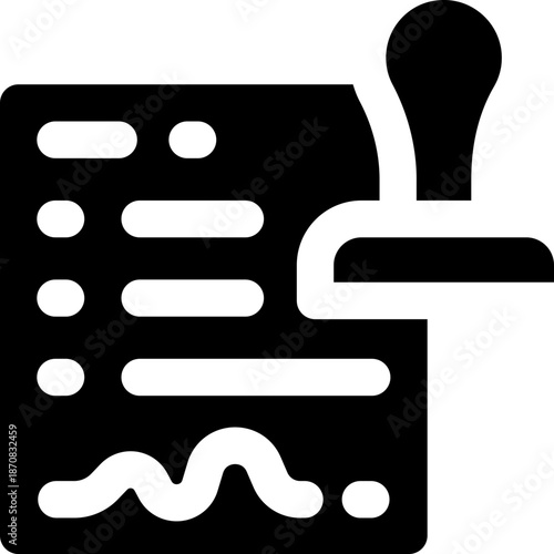 stamp glyph icon. Strong and solid vector icon for websites, mobile interfaces, presentations, and visual branding. High quality and easy to edit.