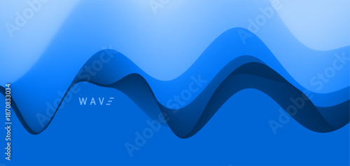 Blue abstract ocean seascape. Sea surface. Realistic landscape with waves. Nature background. Cover design template. 3d vector illustration for banner, flyer, poster or brochure.