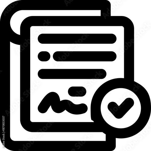 acceptance line icon. Clean and minimalist vector icon for websites, mobile apps, presentations, and logos. Fully scalable and customizable for any project.