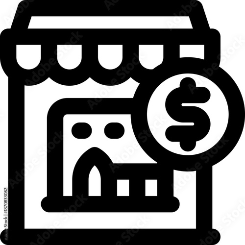 small business line icon. Clean and minimalist vector icon for websites, mobile apps, presentations, and logos. Fully scalable and customizable for any project.